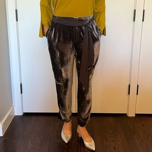 Anthropologie Elevenses velvet grey pants